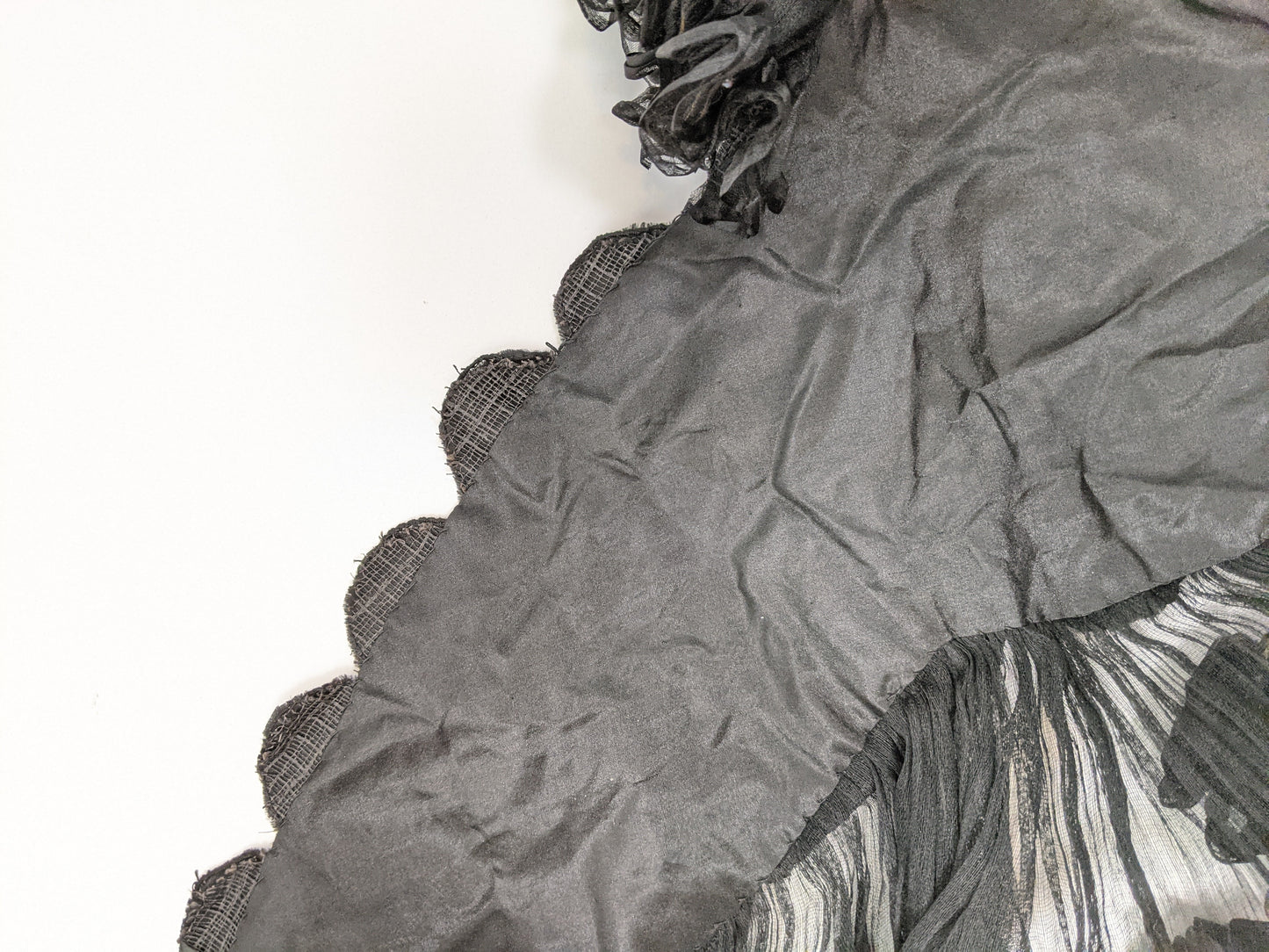 1890s Black Chiffon Trimmed Capelet