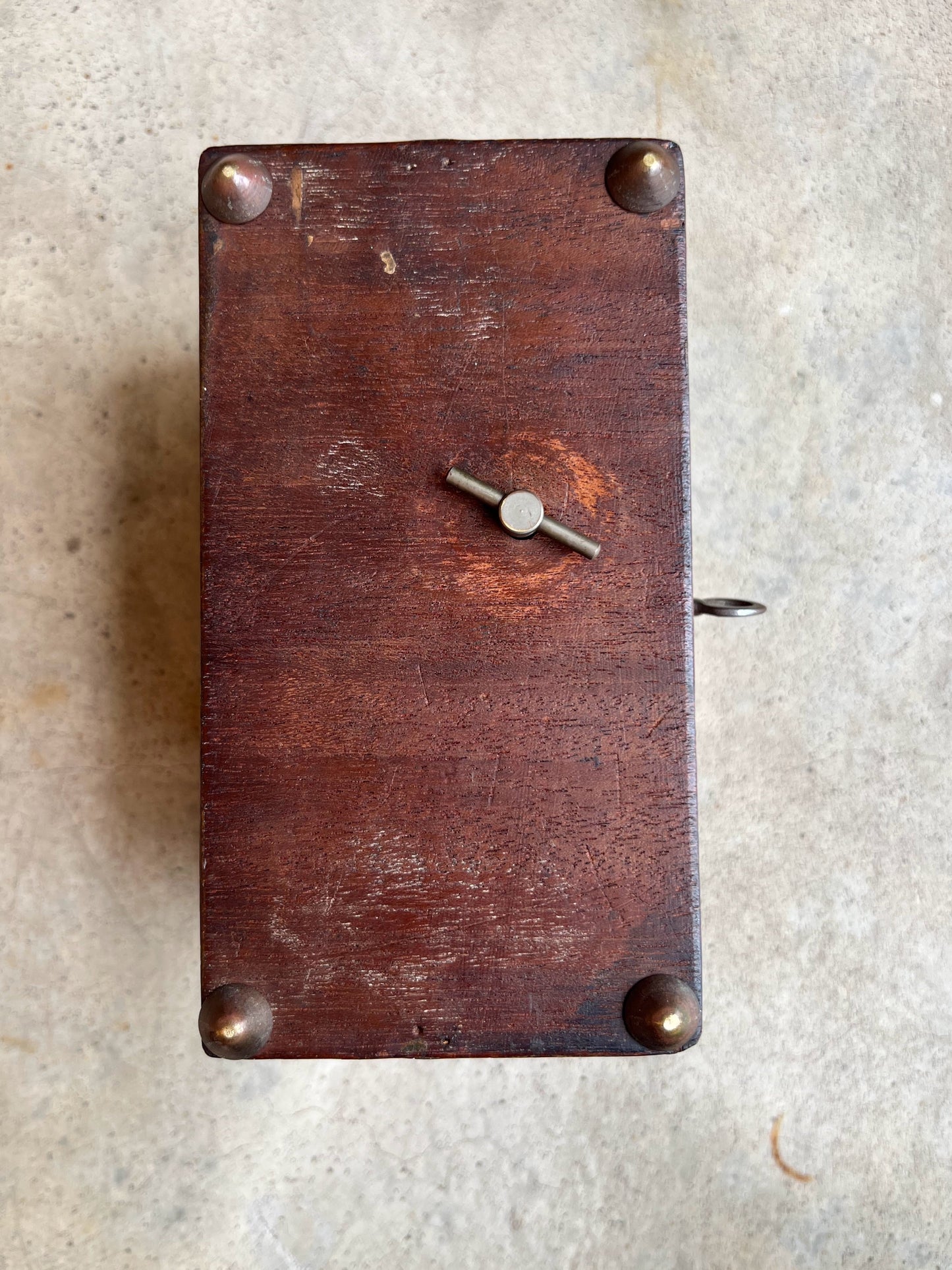 19th c. Walnut Burl Music Box + Perfume Case