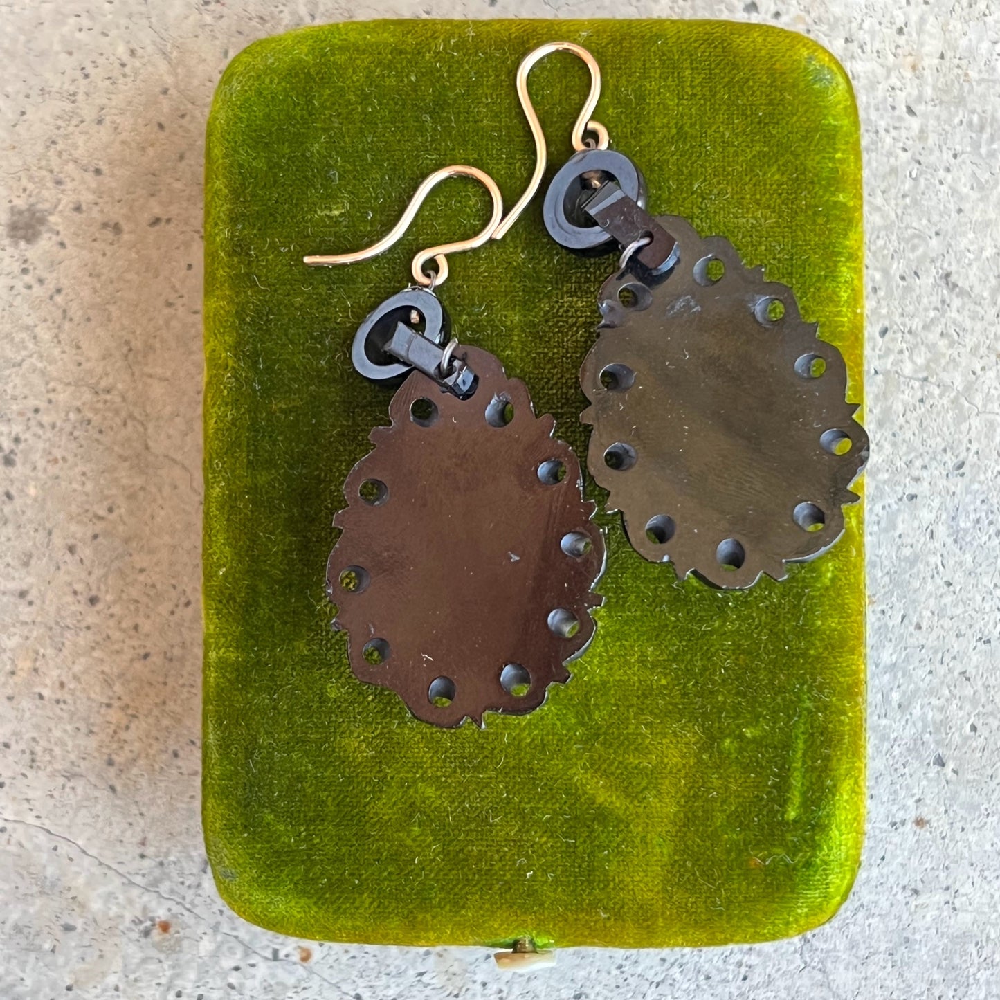 RESERVED | 19th c. Carved Jet Earrings