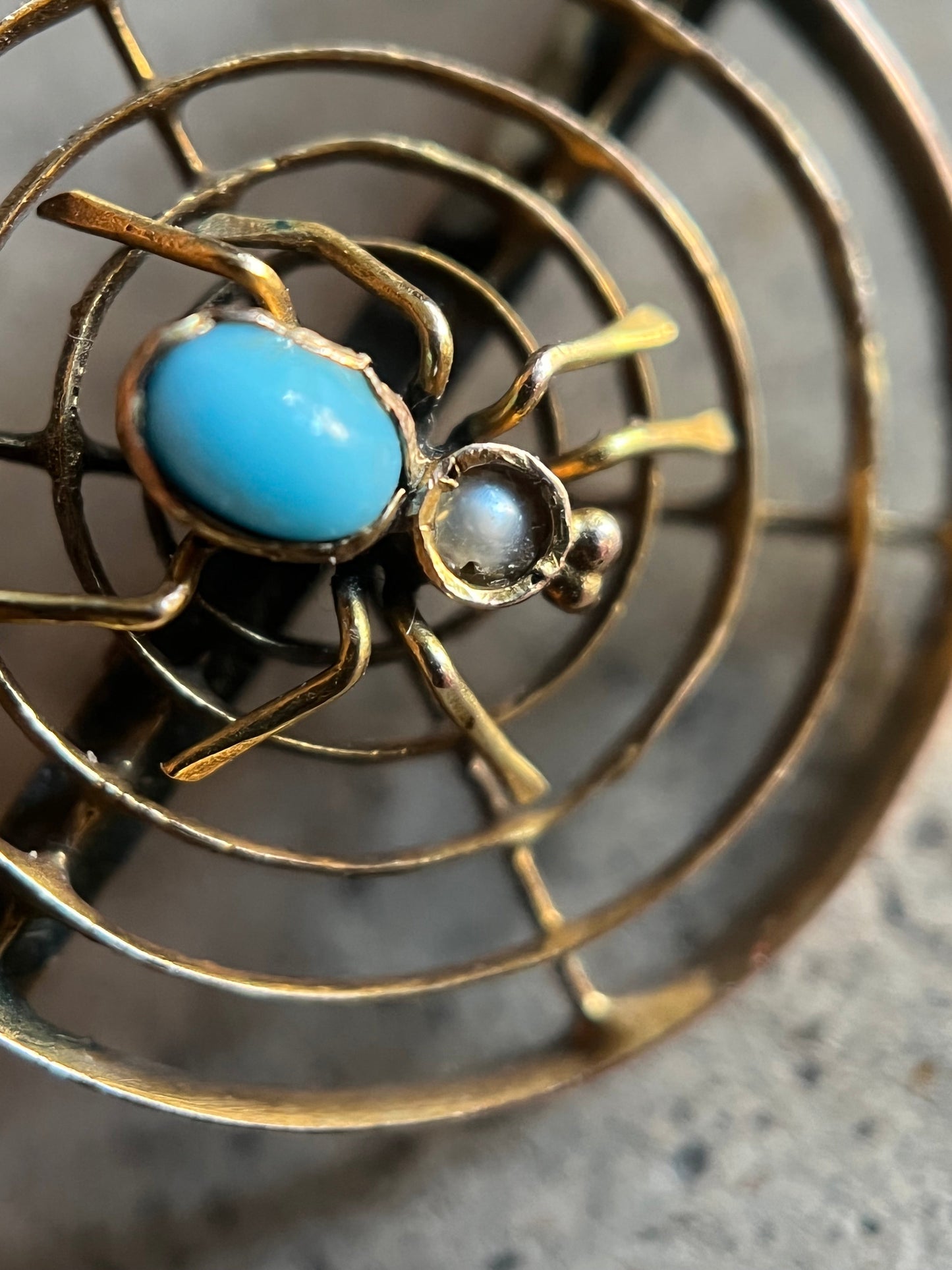 c. 1900s-1910s 9k Gold Spider Brooch