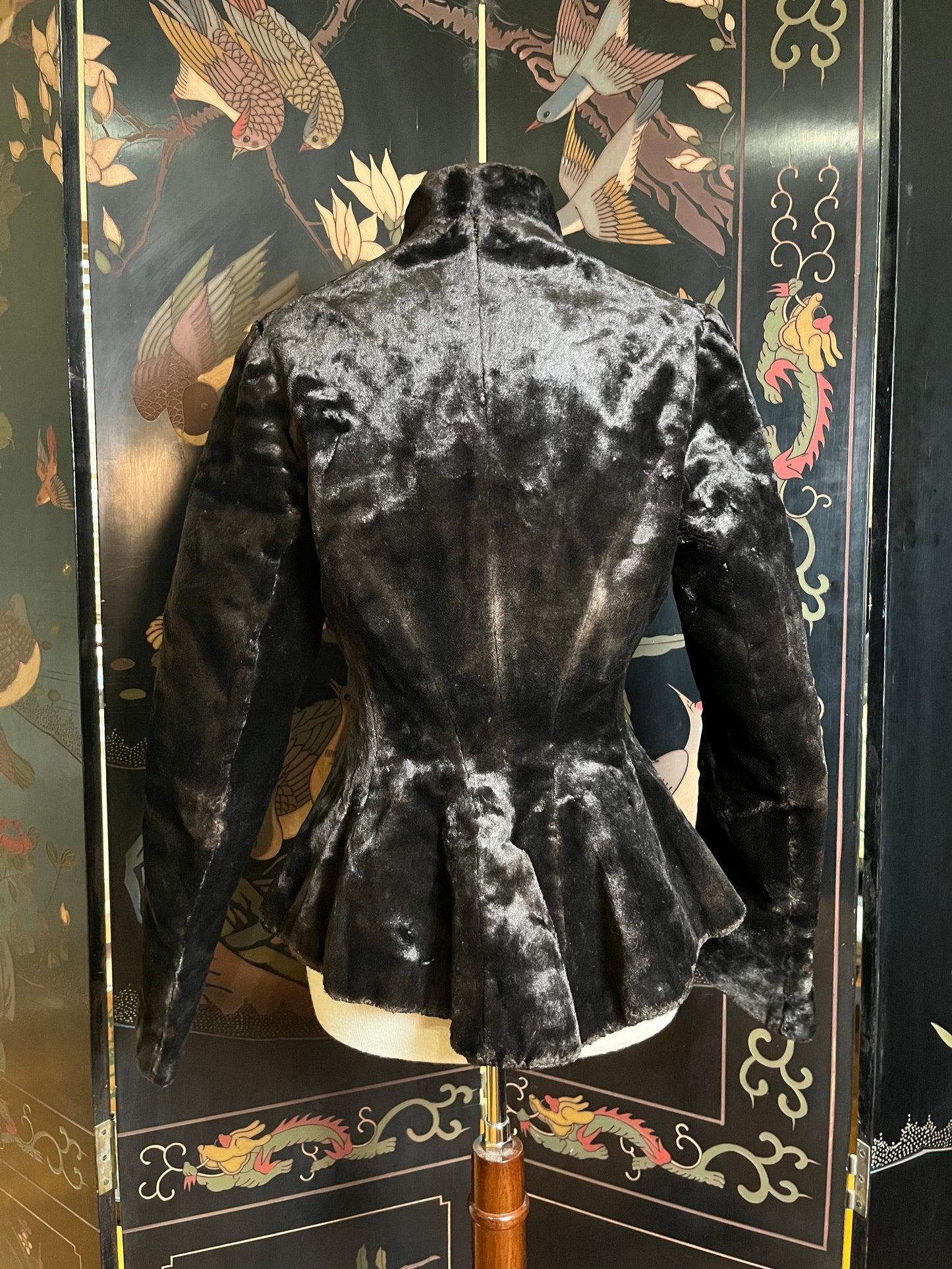 c. 1890s Faux Seal Plush Jacket