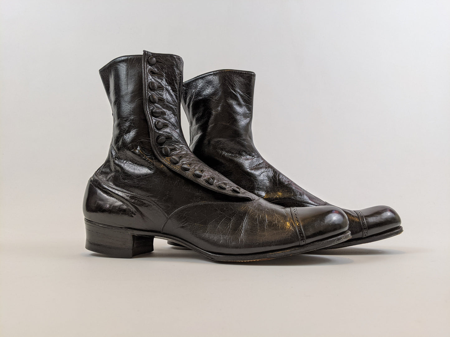 RESERVED — 1910s Black Side Button Boots | Approx Sz 8.5-9