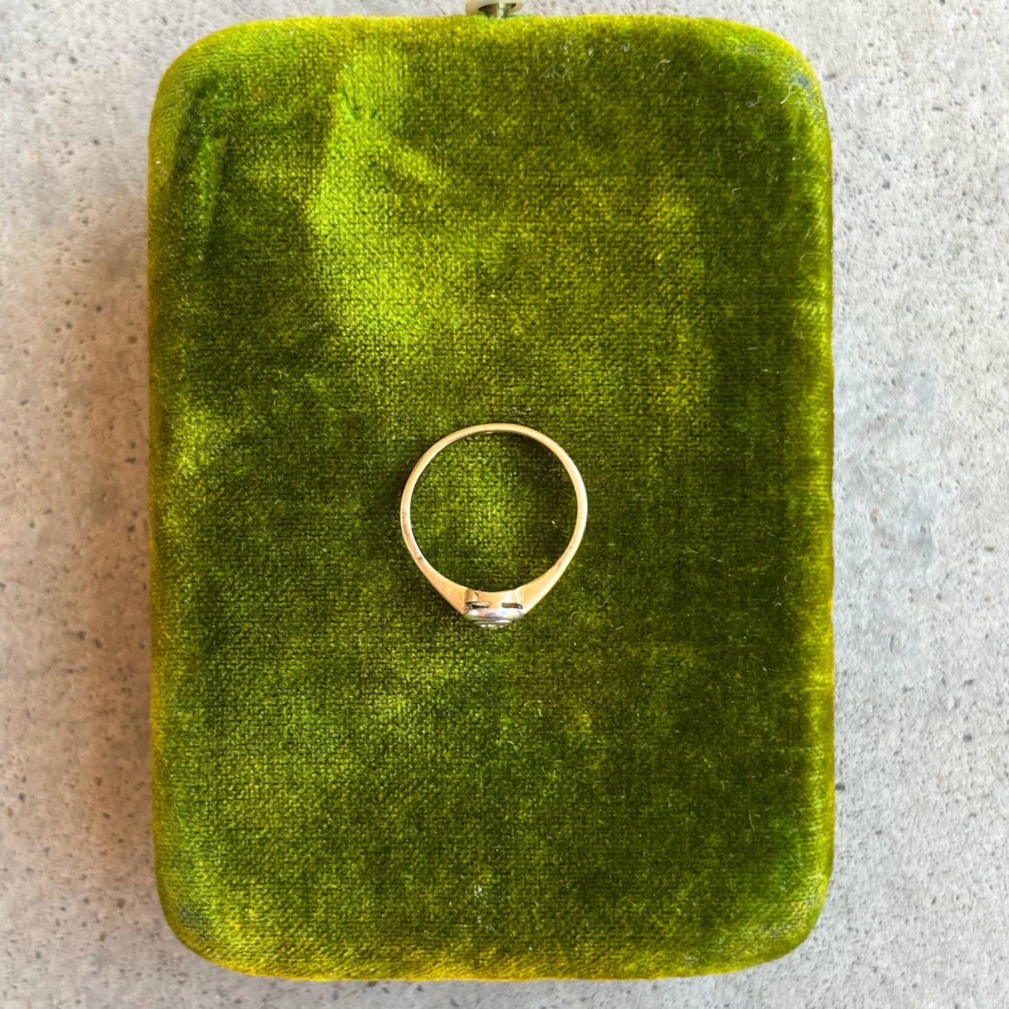 Early 20th c. 14k White + Yellow Gold Diamond Ring