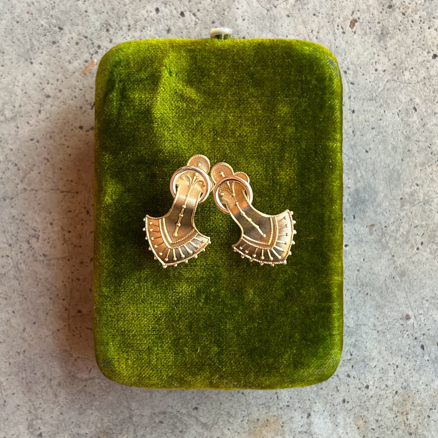 c. 1880s Gold Plated Earrings with 14k Gold Ear Wires