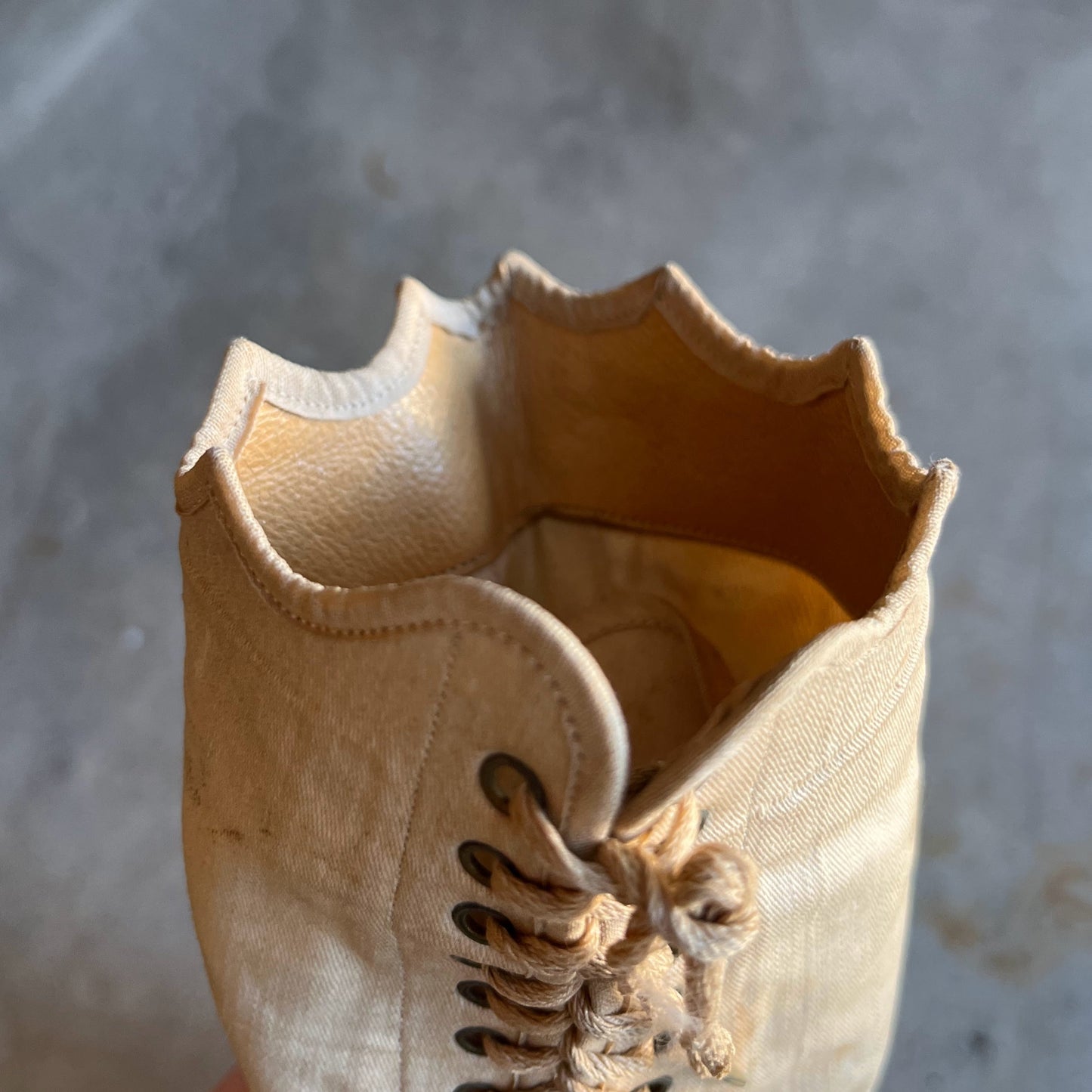 c. 1870 White Fabric Boots