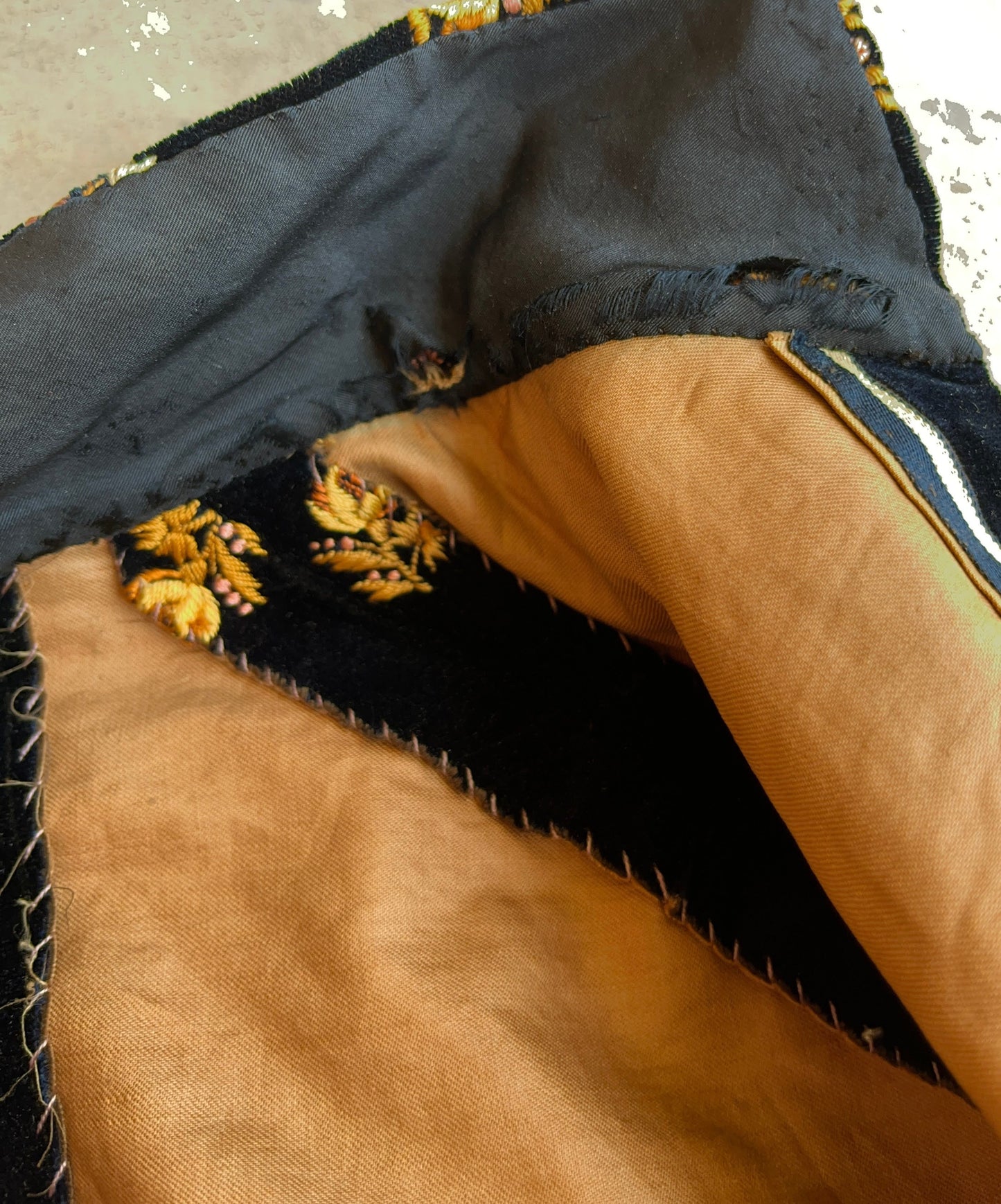 c. 1880s Velvet Embroidered Bodice