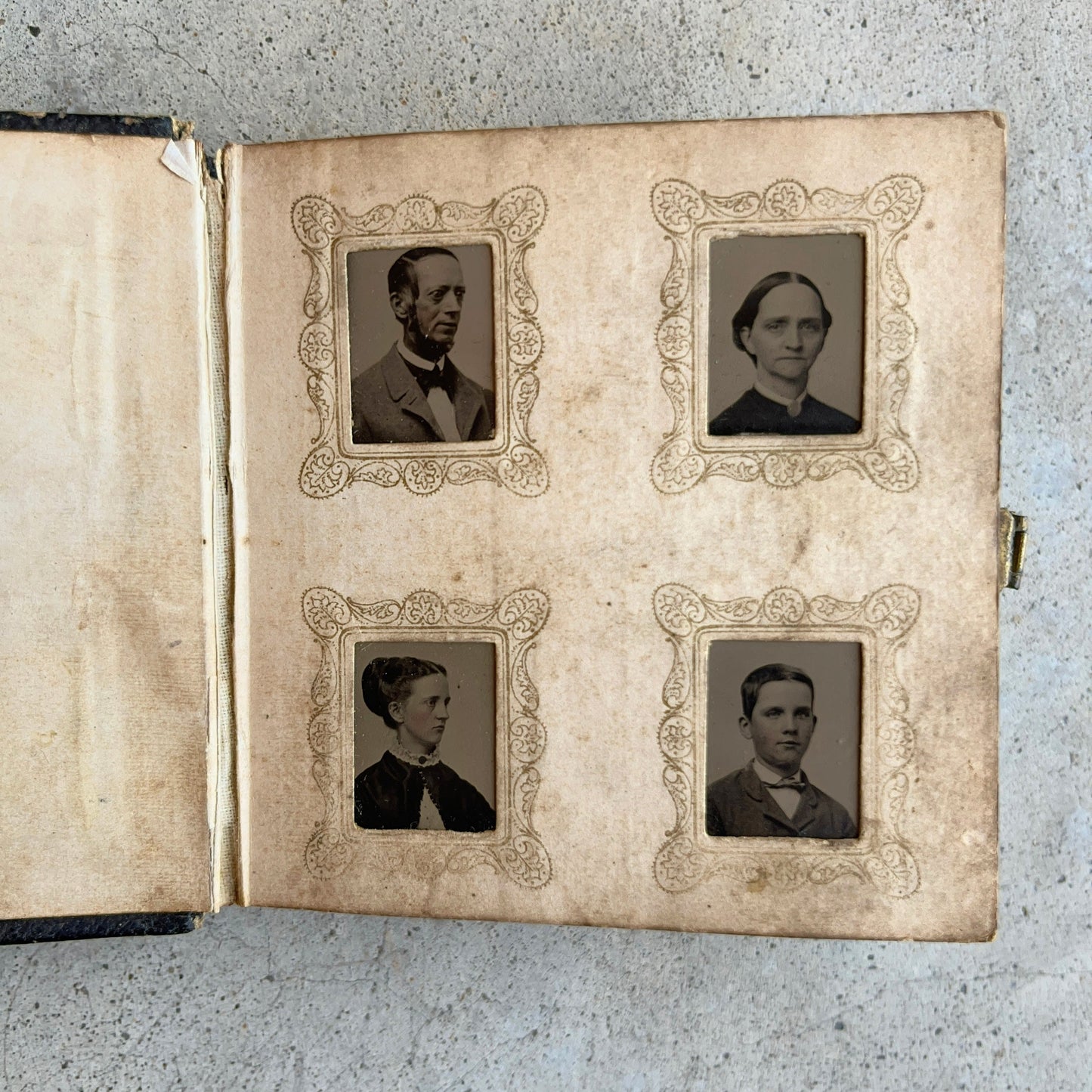 c. 1860s Miniature Gem Tintype Photo Album