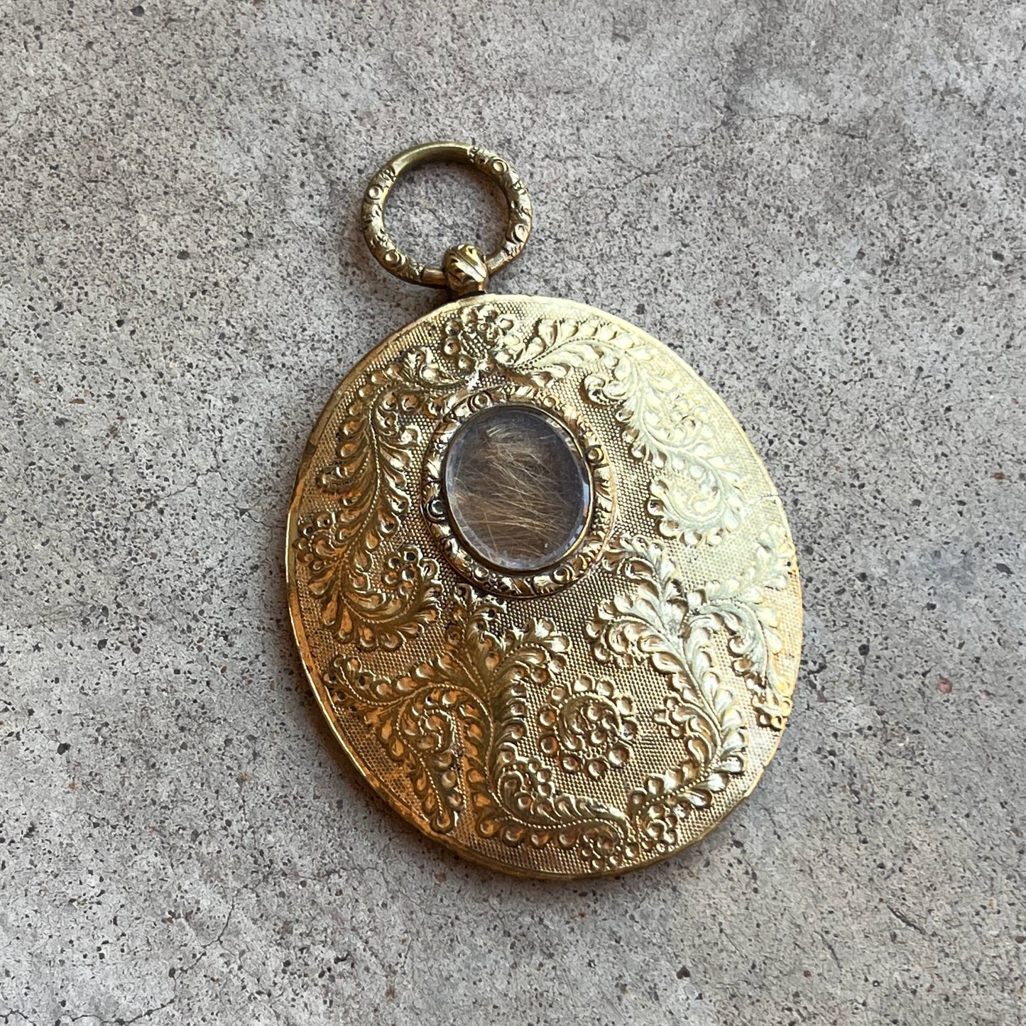 c. 1820s-1840s Large Pinchbeck Hair Pendant