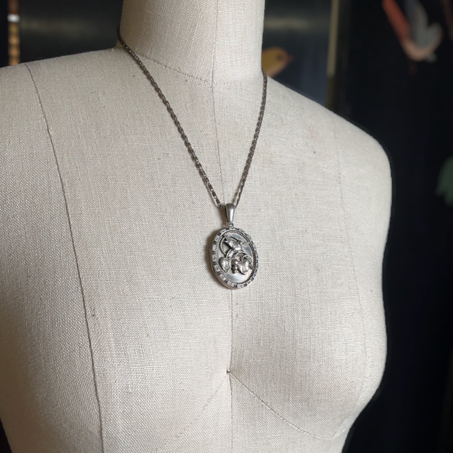 c. 1880s Victorian Aesthetic Movement Silver Locket