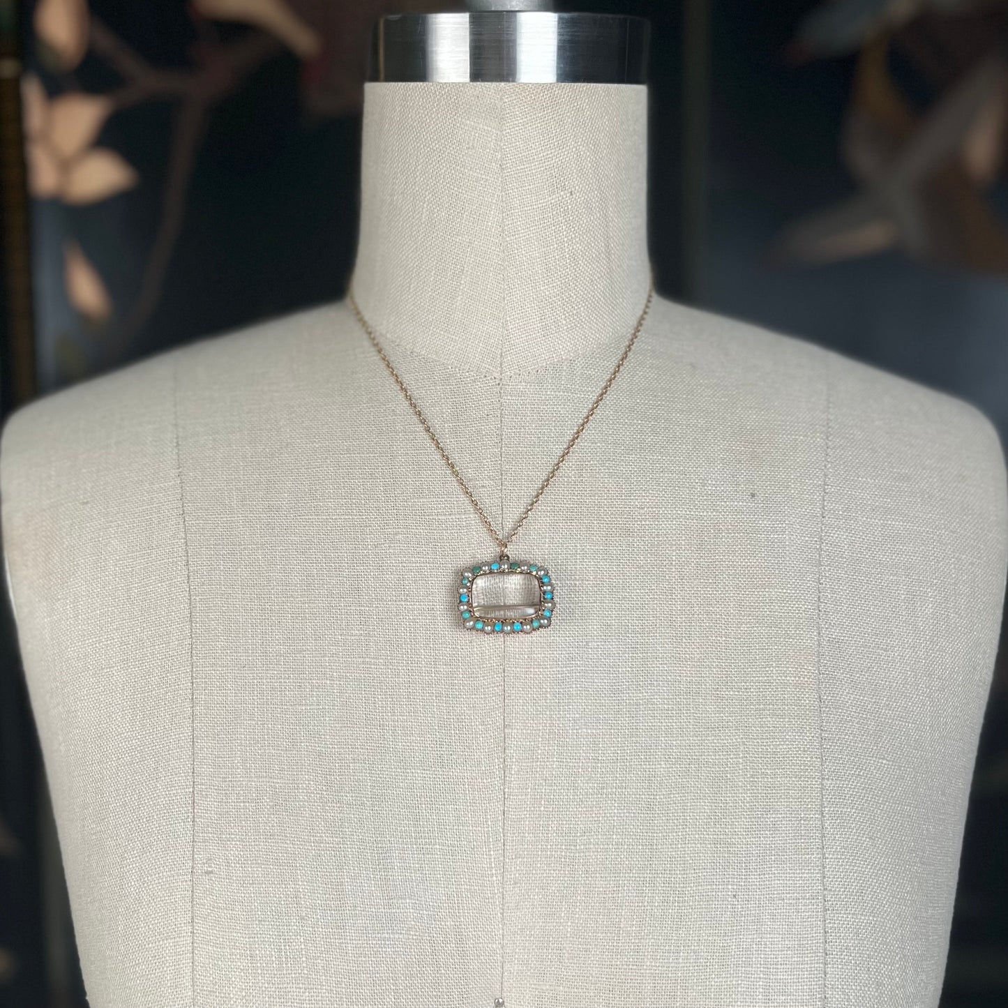 19th c. 10k Gold Rock Crystal Locket