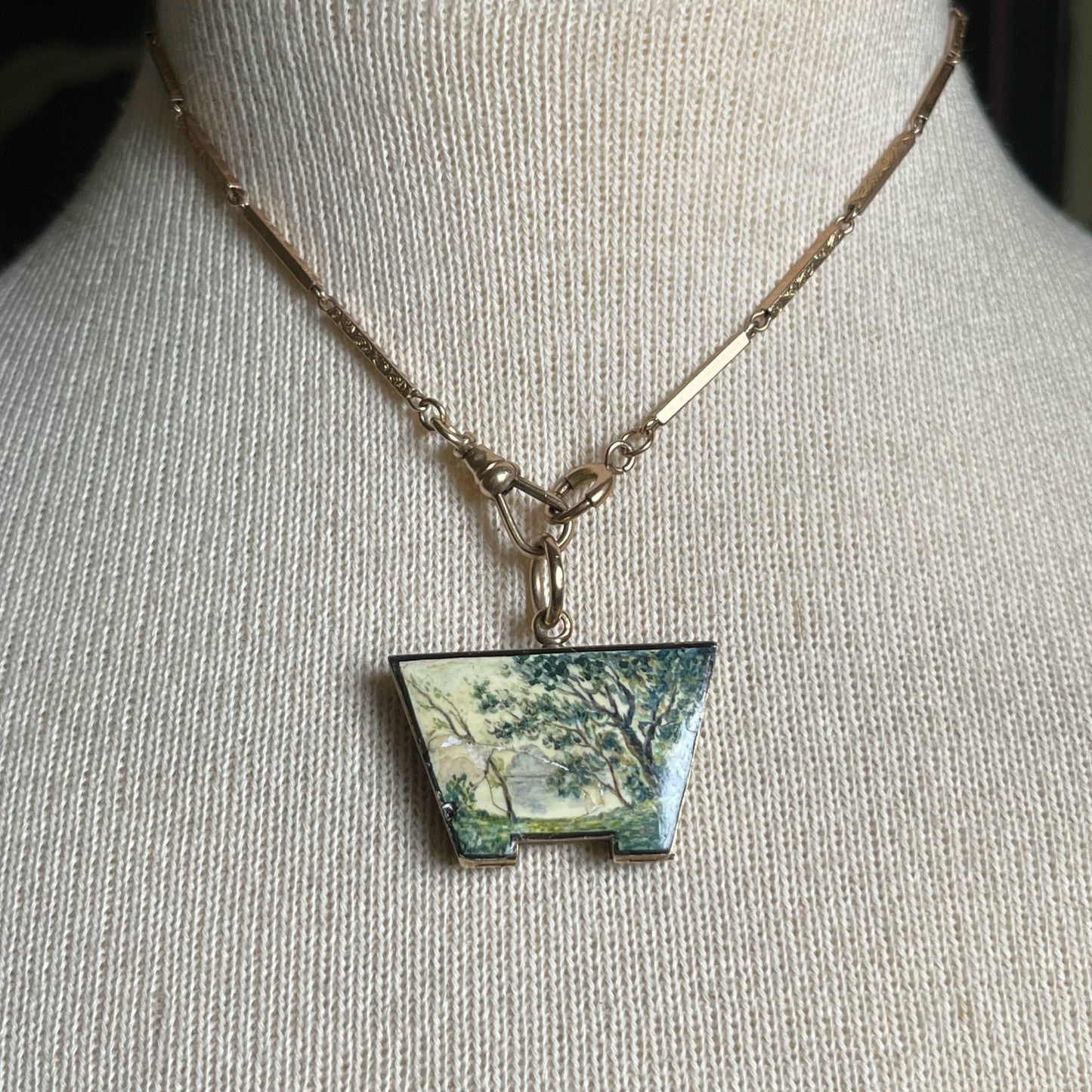 Mid-19th c. 14k Gold Enamel Locket with Hair