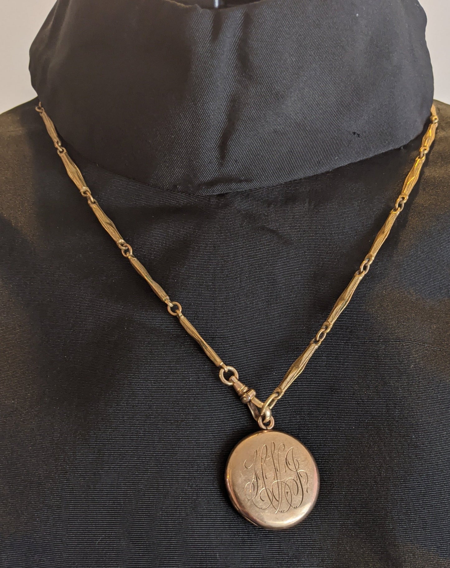 1912 Gold Filled Monogrammed Locket with Photos