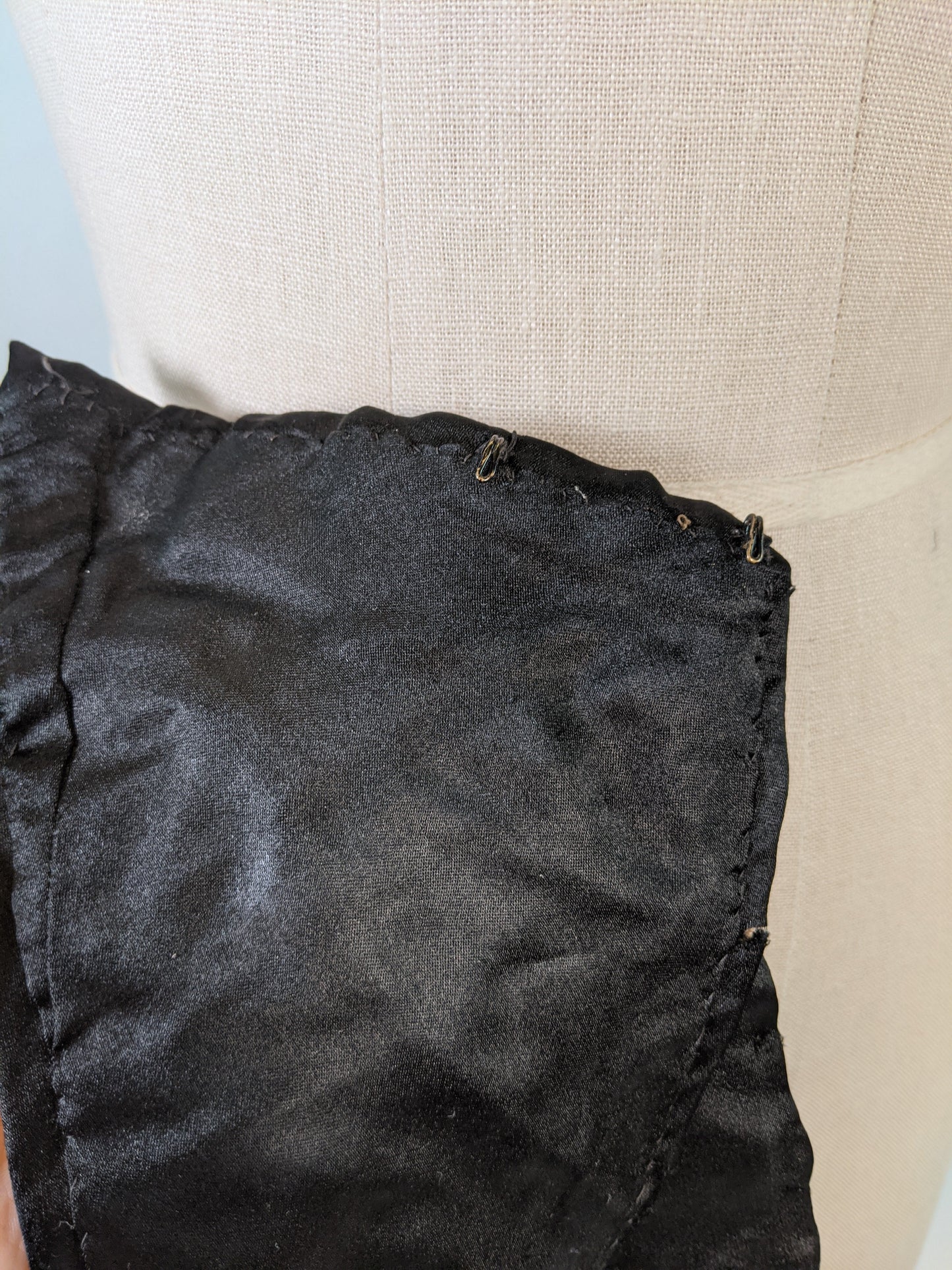 1910s Black Silk Belt