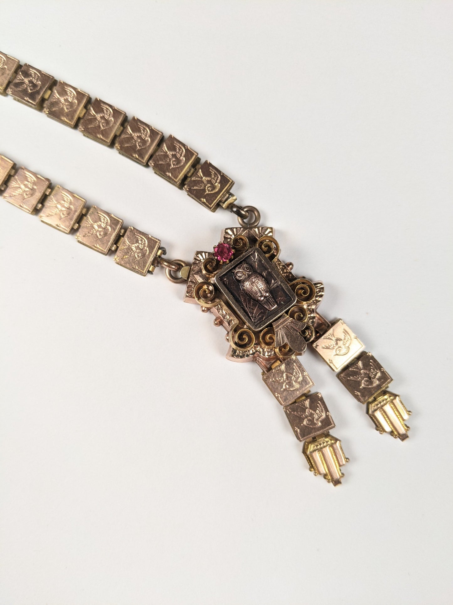 Victorian Owl Book Chain Necklace