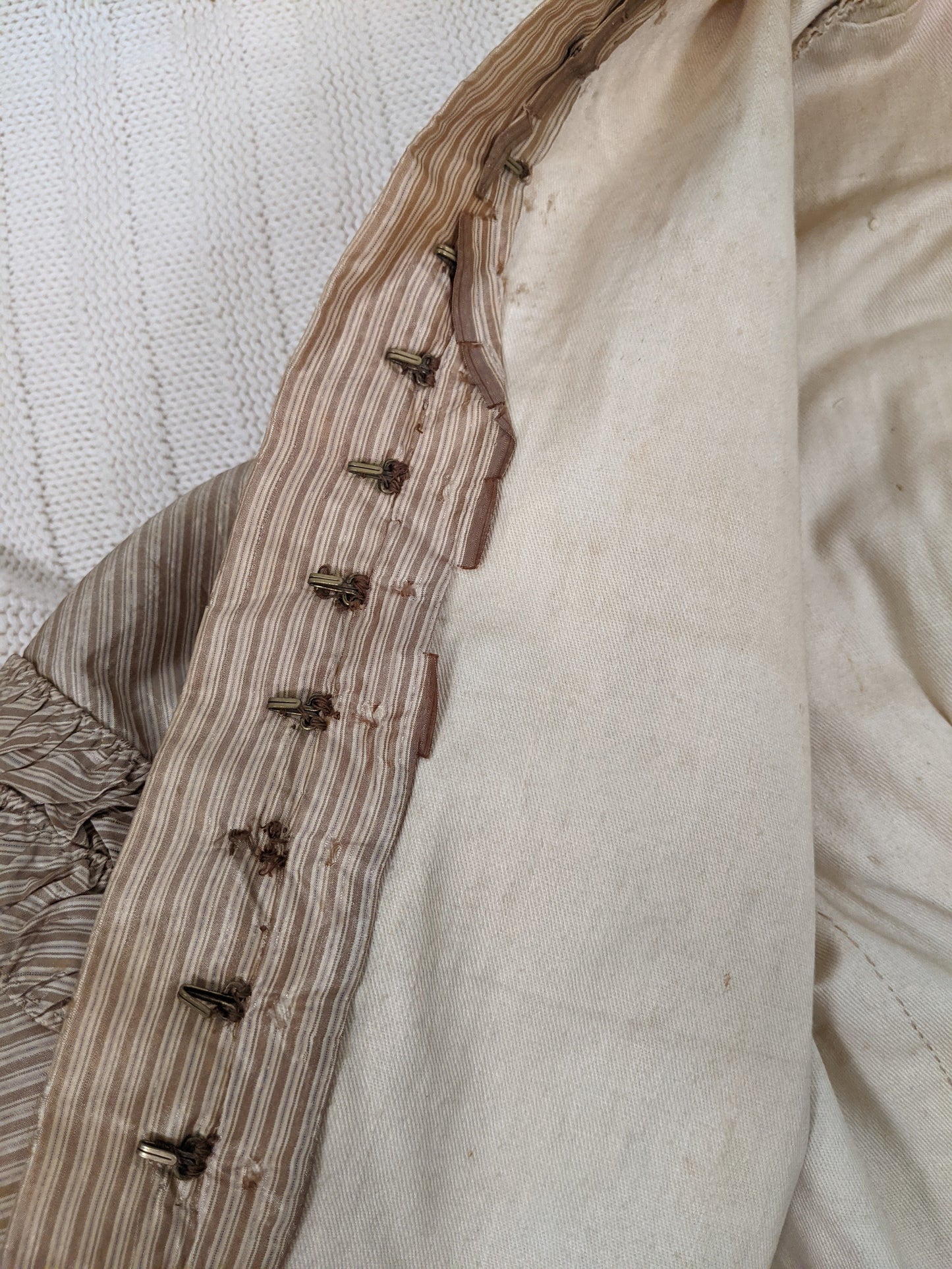1840s Champagne Silk Gown