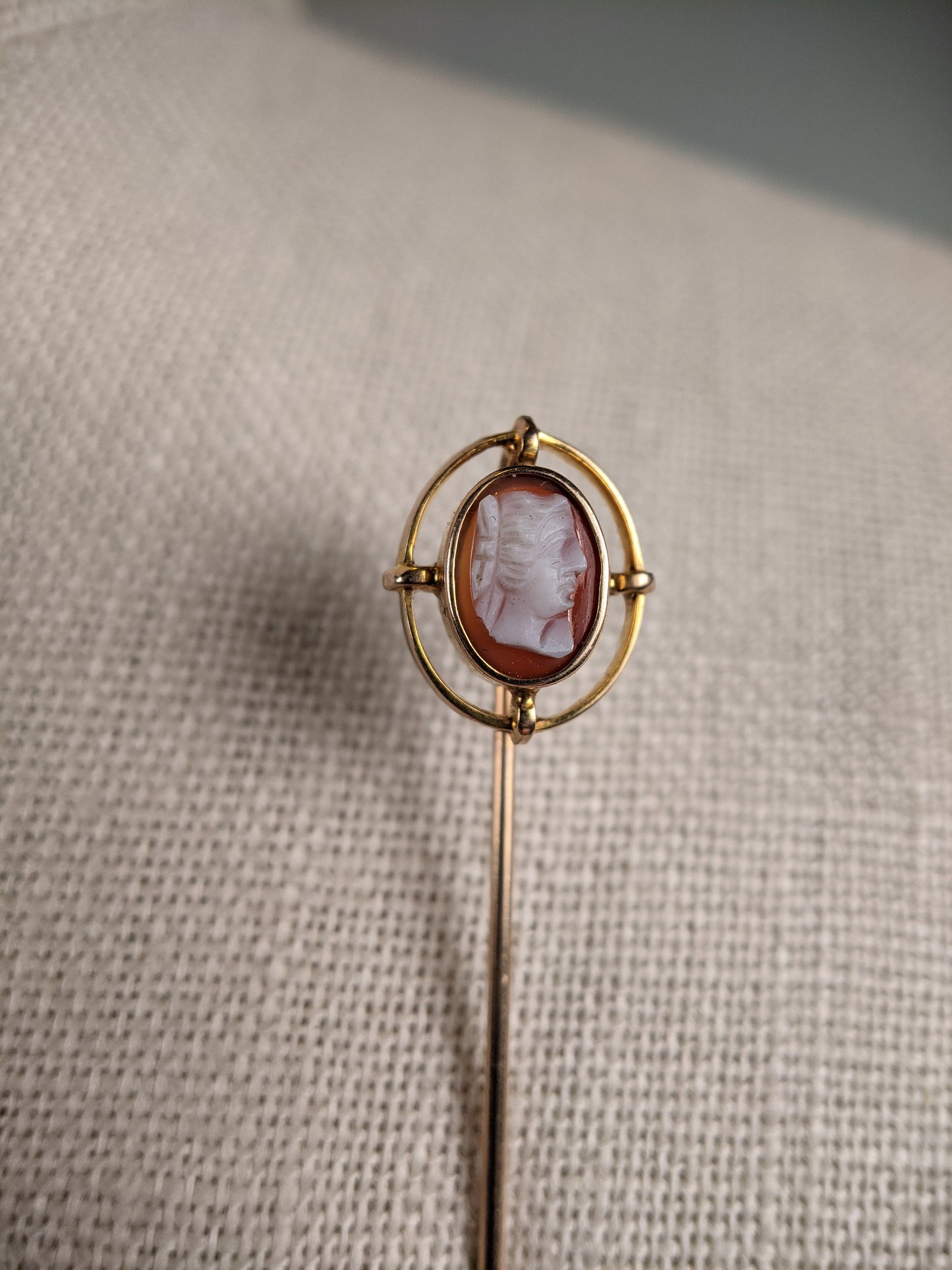 10k Gold Cameo Stick Pin