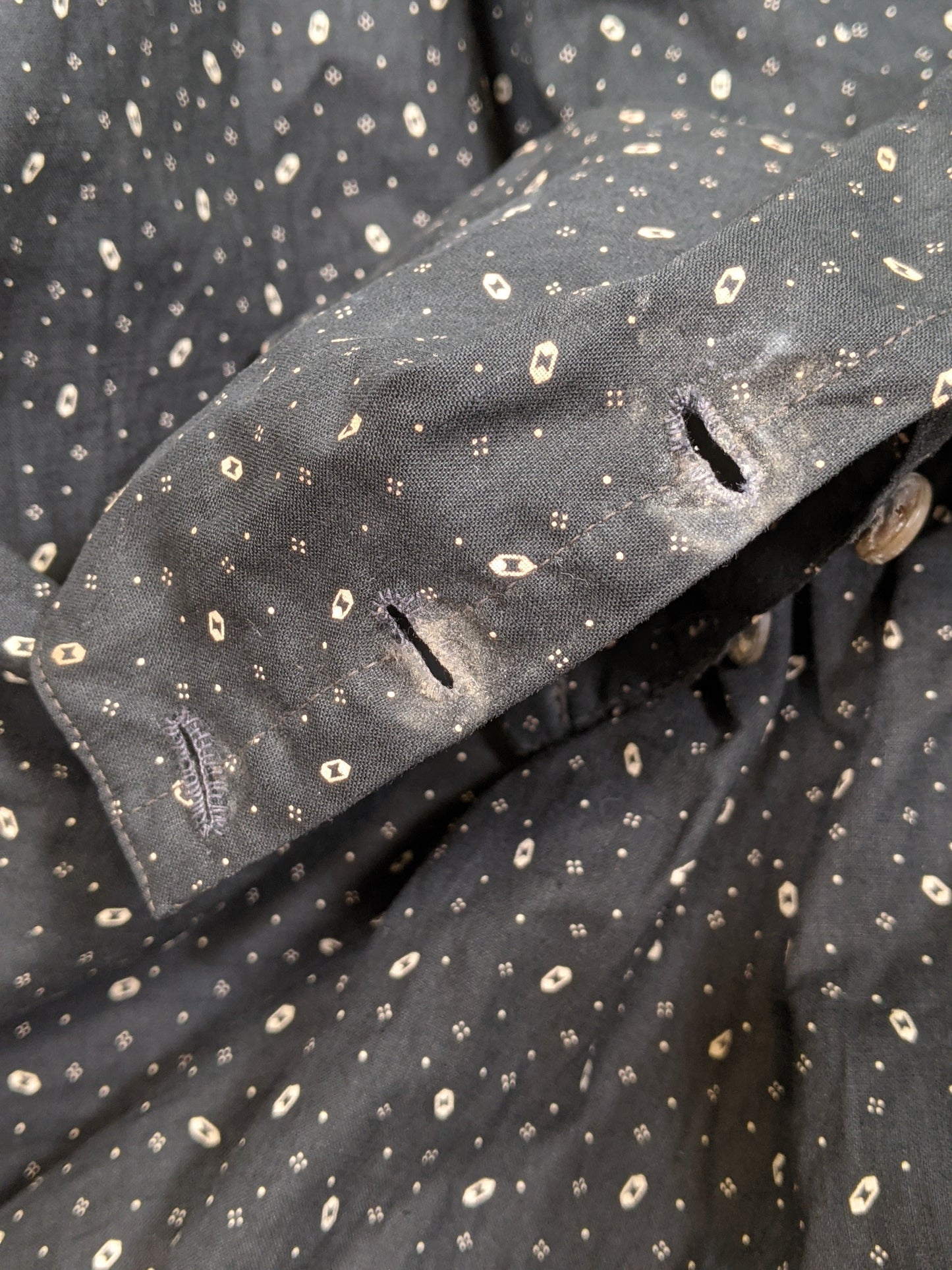 1910s Black + White Calico Dress