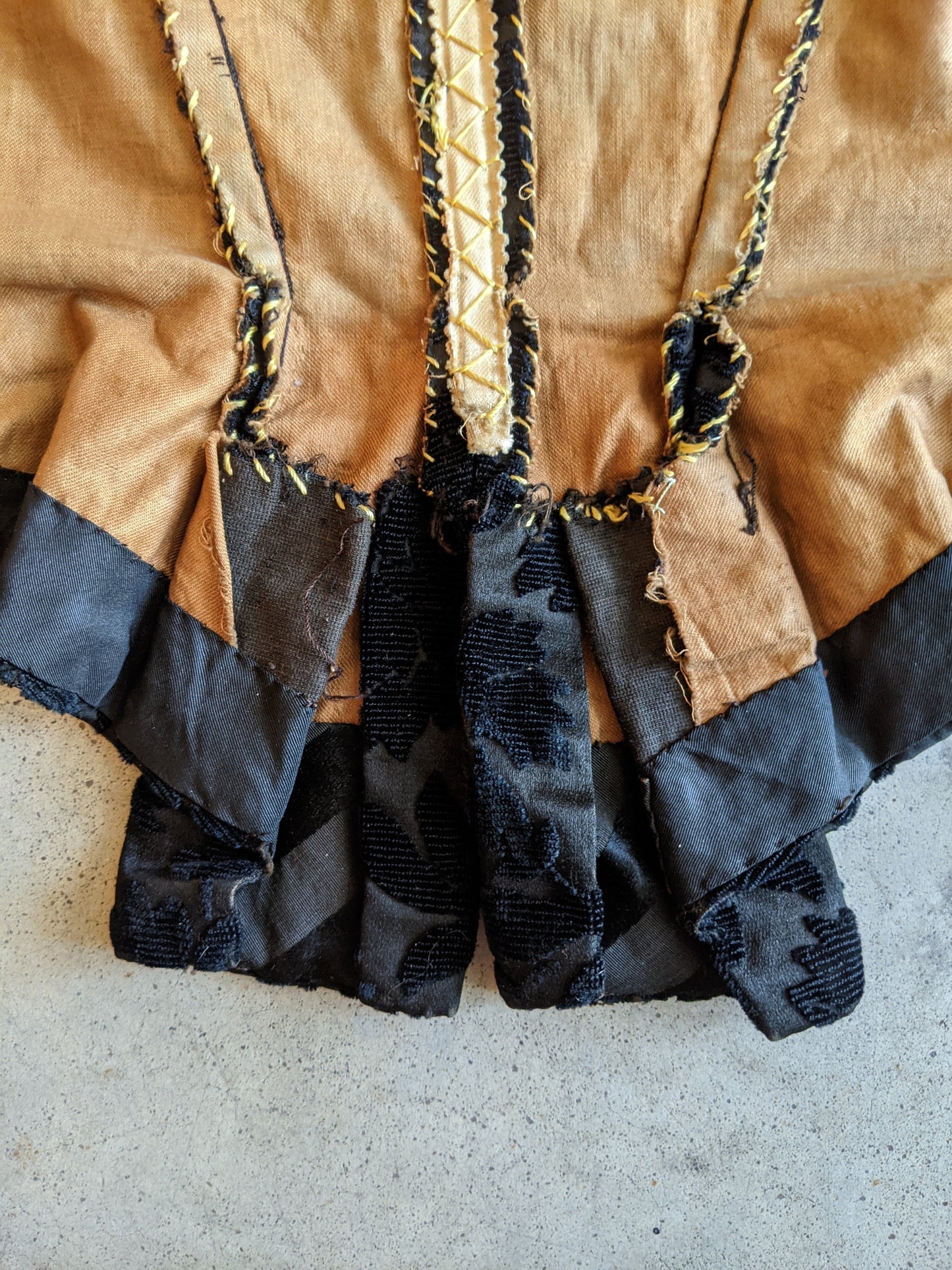 1880s Black Brocade Bodice