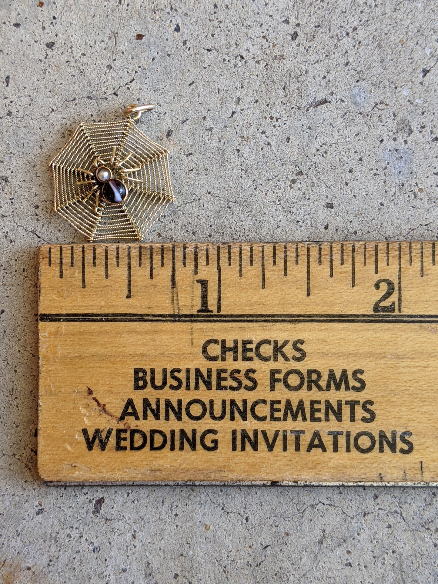 1900s 9k Gold Spider Web Pendant