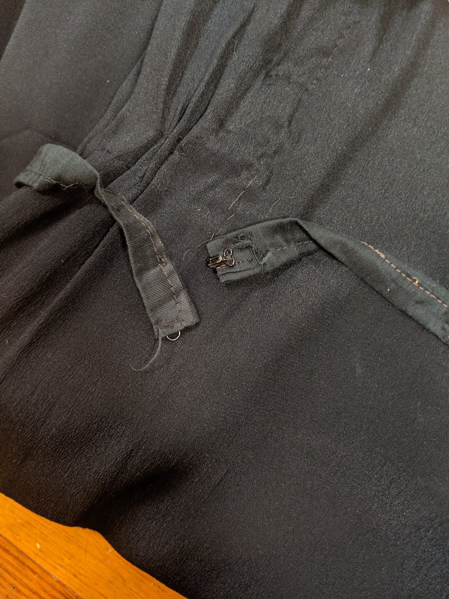 c. 1919-1920 Black Silk Dress