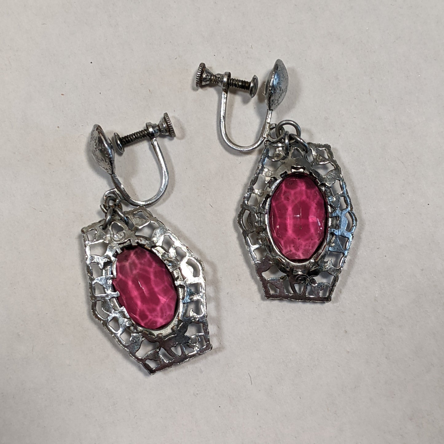 Art Deco Rhodium Plated Earrings