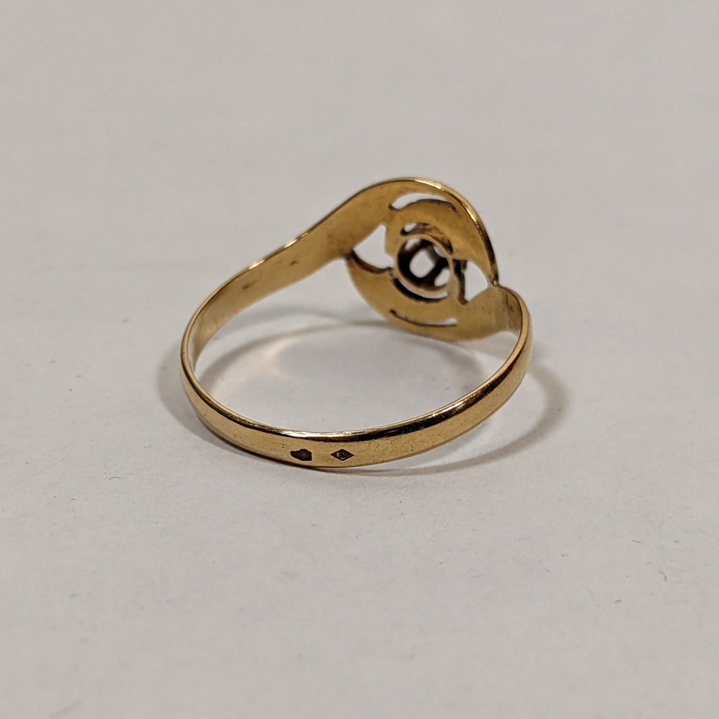 c. 1910s 18k Gold + Platinum Diamond Ring