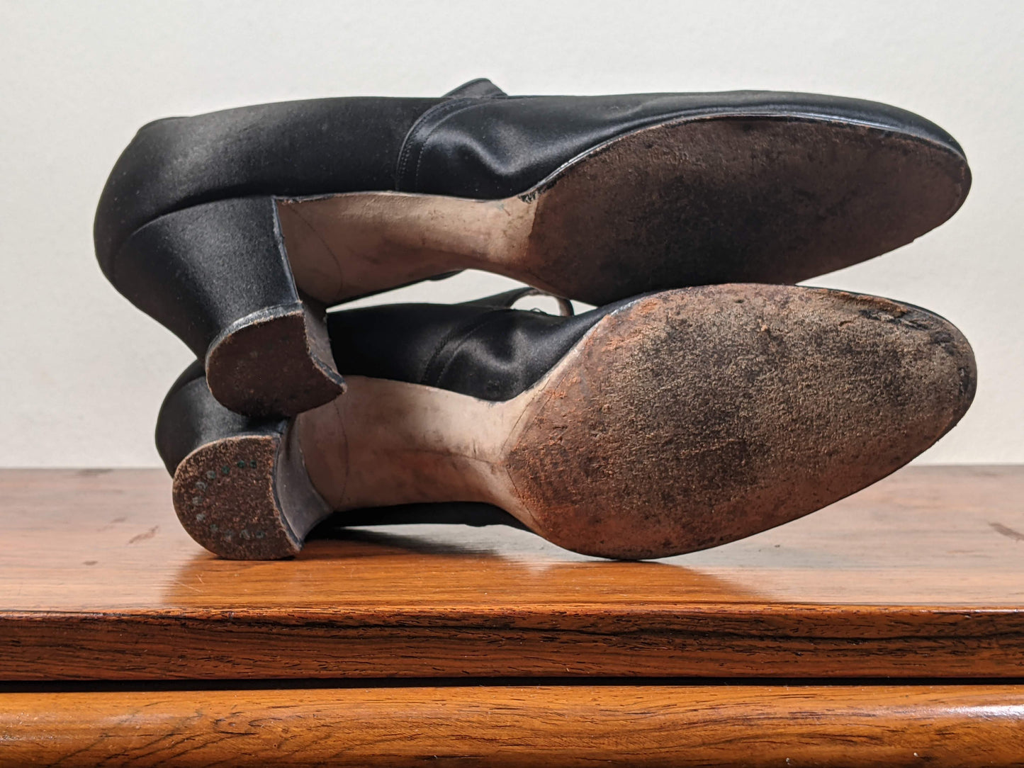 RESERVED | c. 1920s-1930s Black Satin Heels
