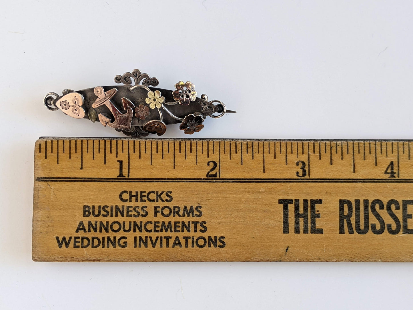 1901 Sterling Silver + Gold Front Brooch