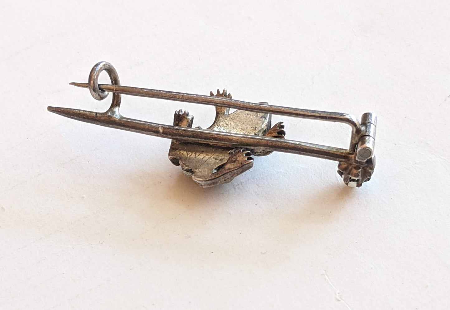 c. 1890s-1900s Silver Frog Brooch
