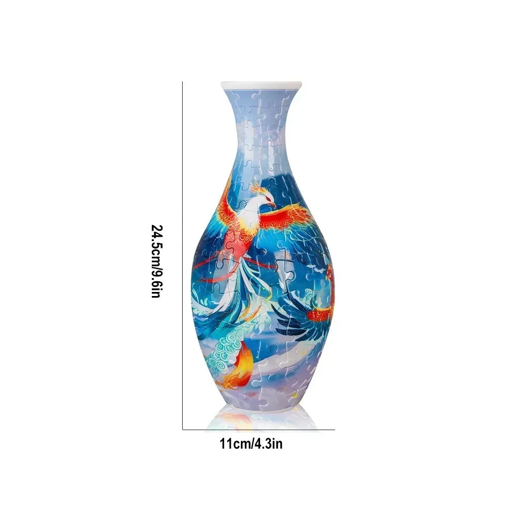 3D Puzzle Vase Panda Flower Porcelain Design Made Plastic Home DecoratThe Plug