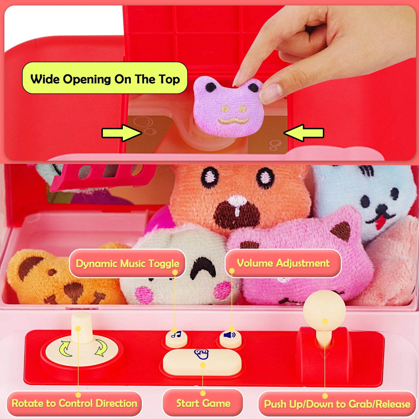 Mini Claw Machine for Kids Girl Toys for Ages 8-13 Arcade Game Toy ClaThe Plug