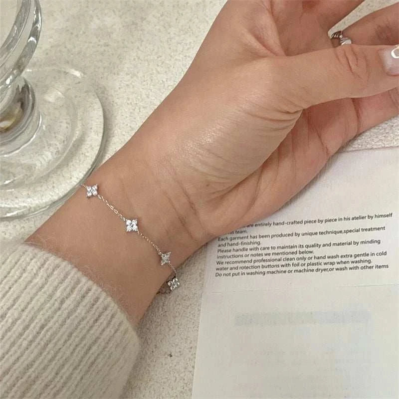 2026 New Crystal Flower Stainless Steel Bracelet Women Fashion PersonaThe Plug