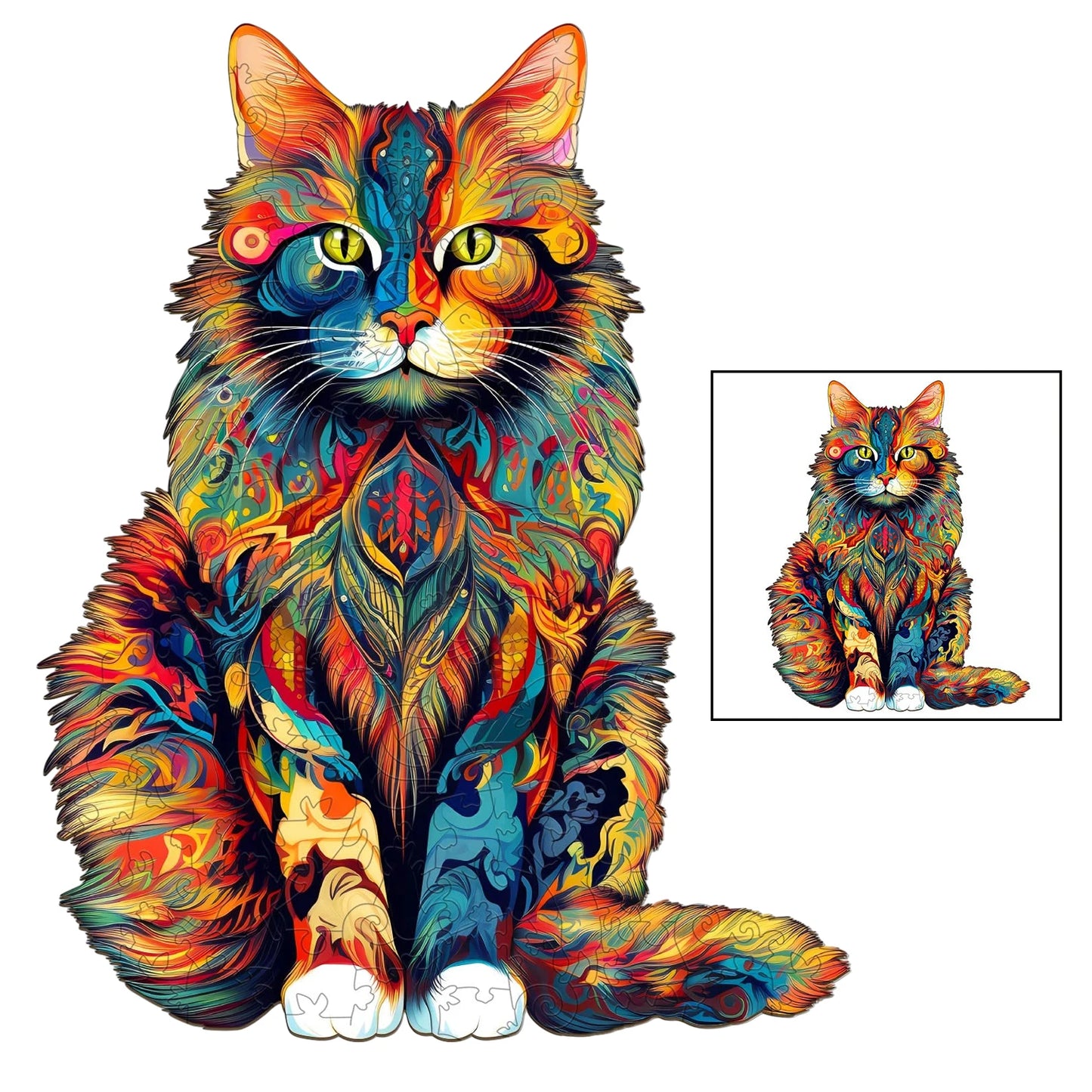 Cat Pattern Wooden Puzzle Animal Shape Wood Puzzles unique Cat Shapes The Plug