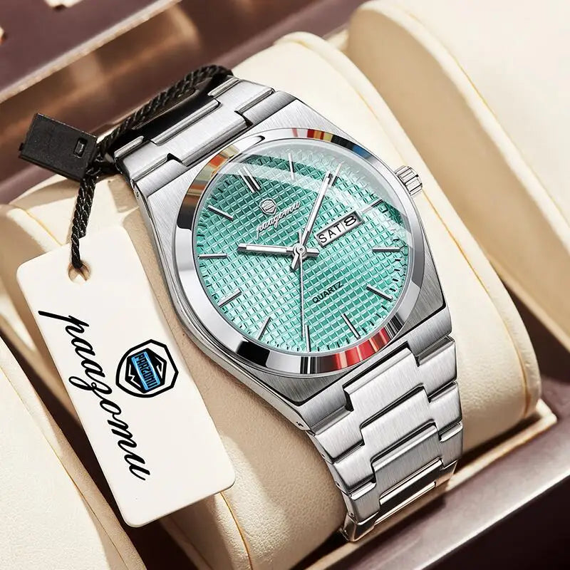 PAAZOMU Men's Luxury Chronograph Watch – Waterproof, Luminous & Date Display