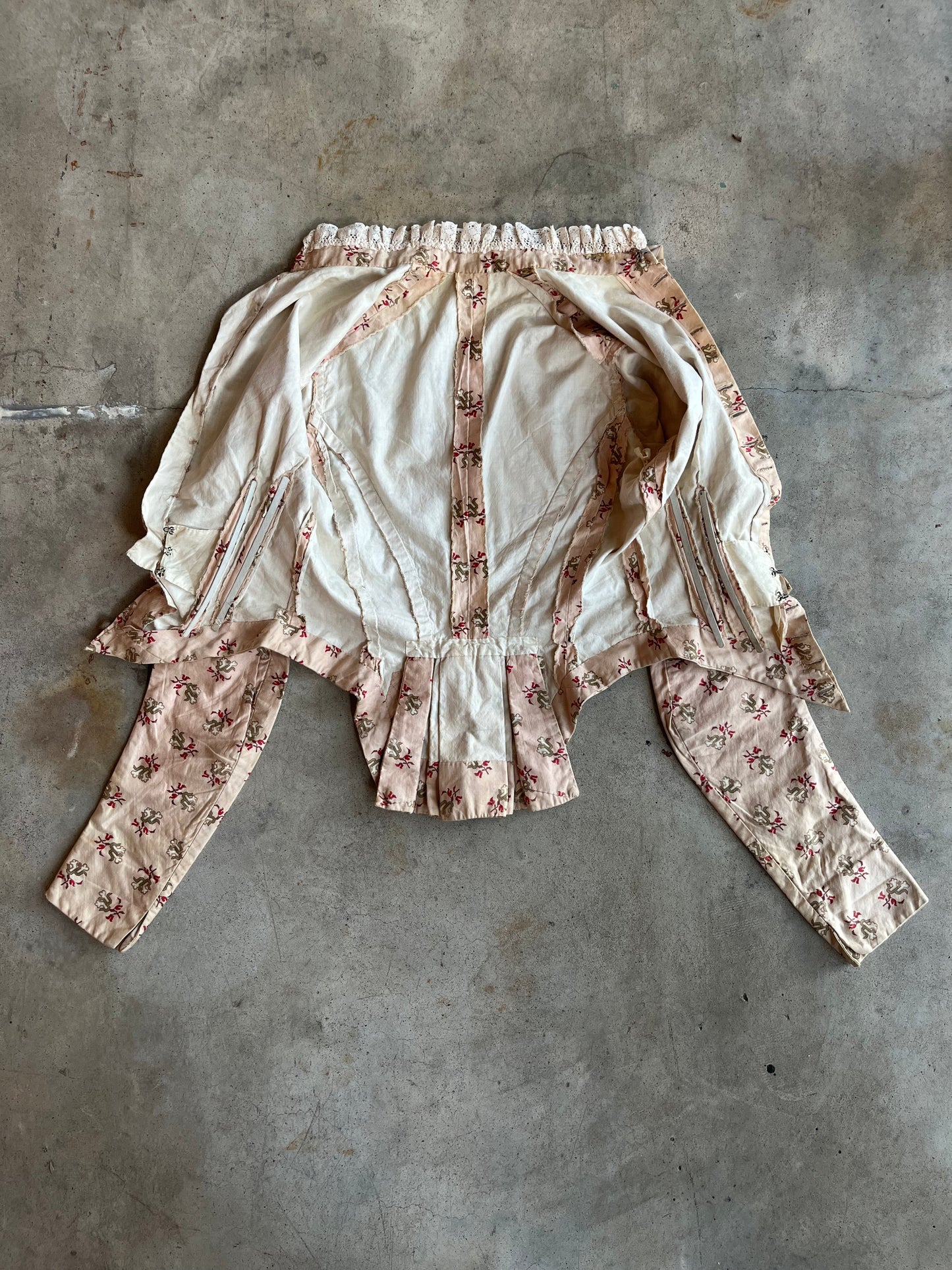c. 1880s Cotton Sateen Printed Bodice