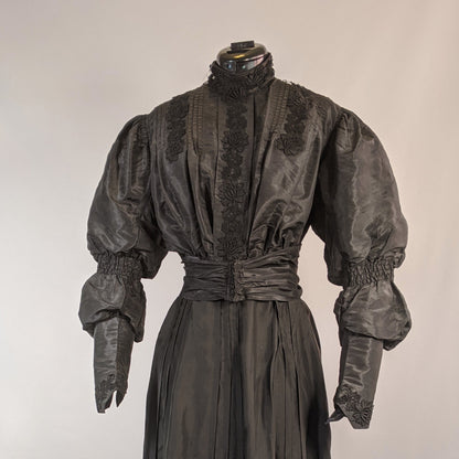 1890s Black Taffeta Bodice