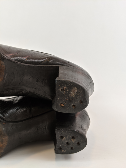 1910s-1920s Black Lace Up Boots | Approx Sz 6-6.5