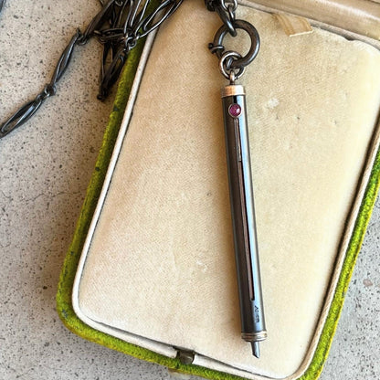c. Late 19th Century Gunmetal Chain + Pencil
