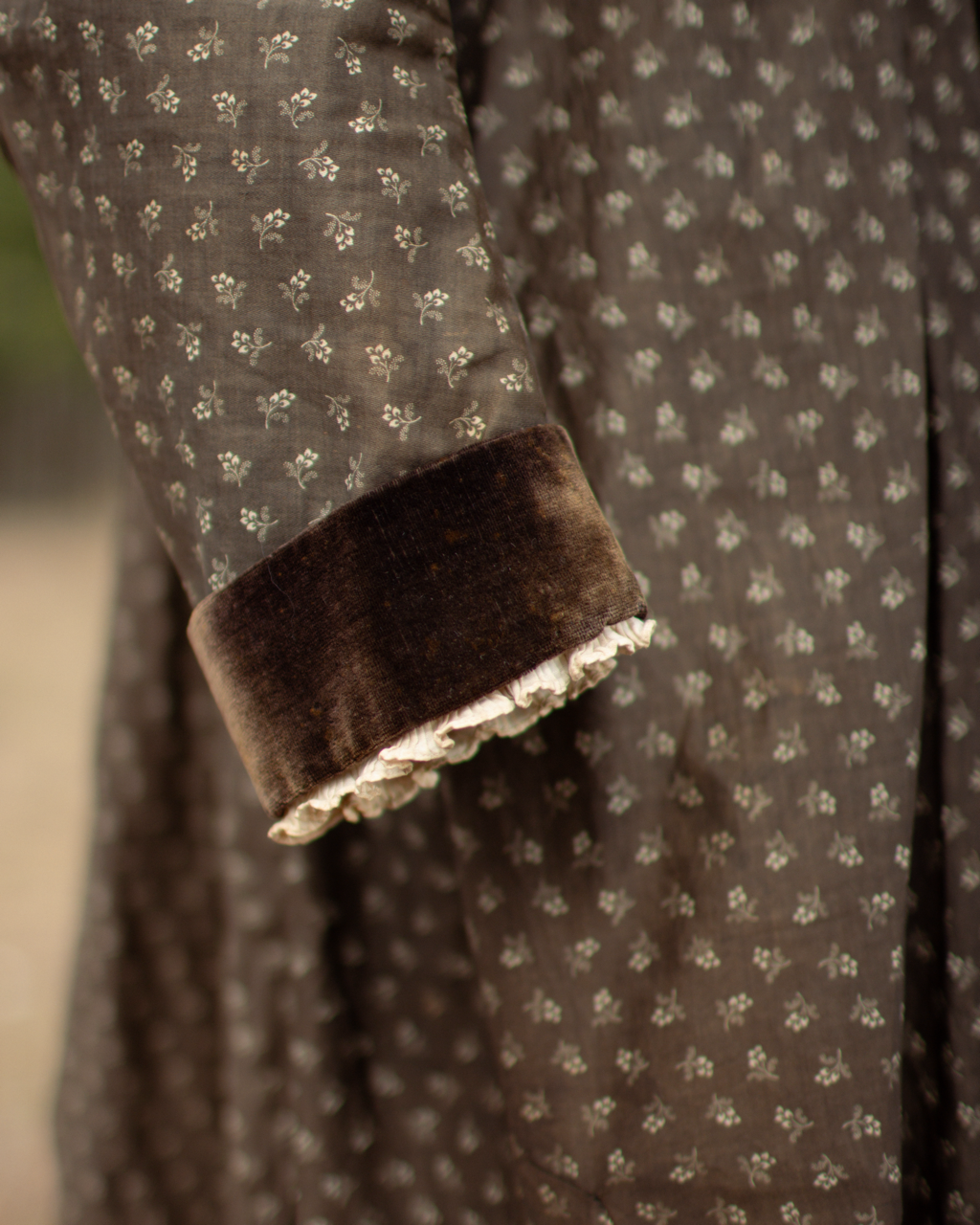 c. 1880s Brown Calico Dress