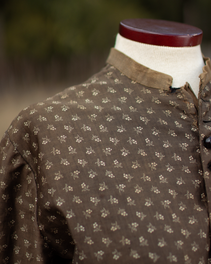 c. 1880s Brown Calico Dress