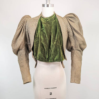 1890s Green + Brown Bodice