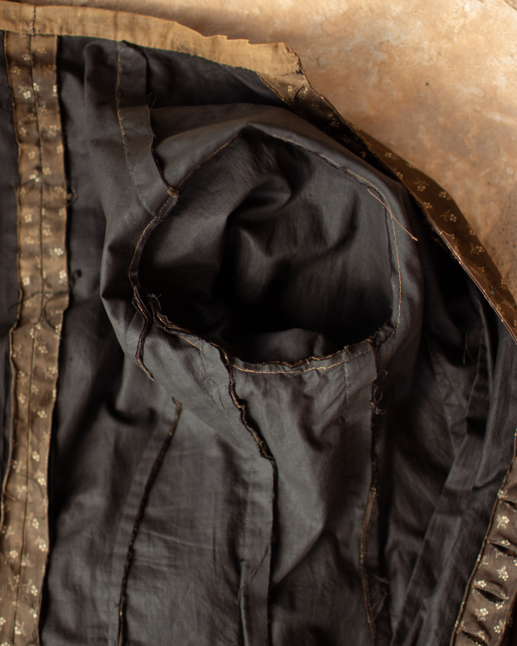 c. 1880s Brown Calico Dress