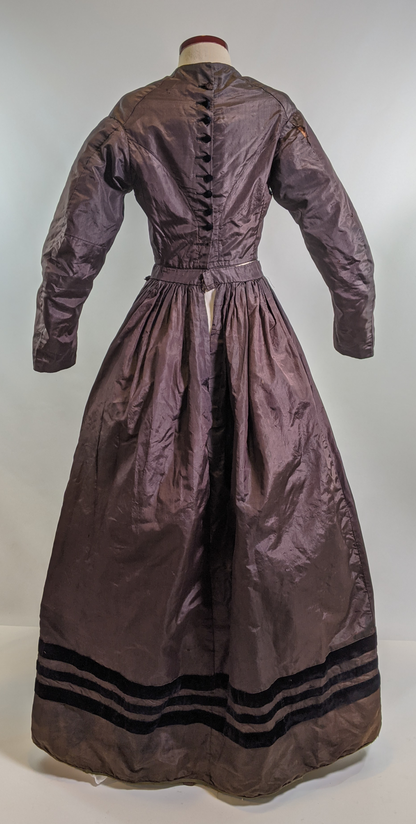 1860s Purple Silk Dress