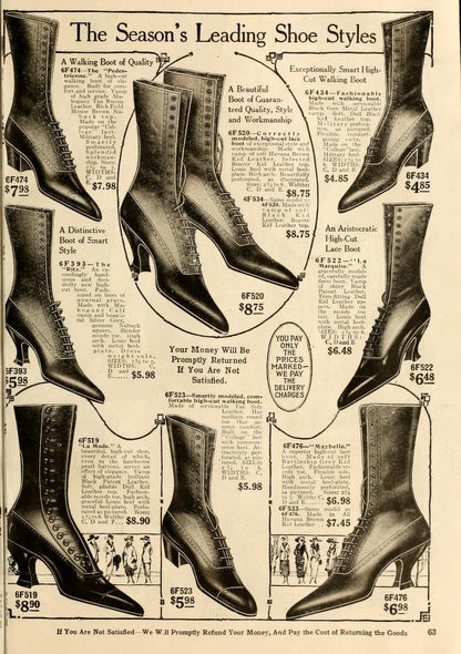 Late 1910s-Early 1920s Brown Boots | Approx Sz 7
