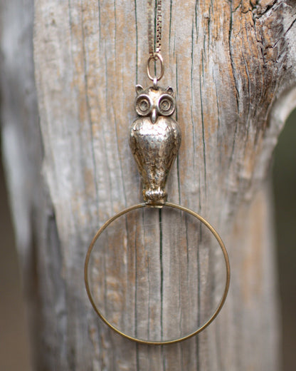 Vintage Owl Magnifying Glass Necklace