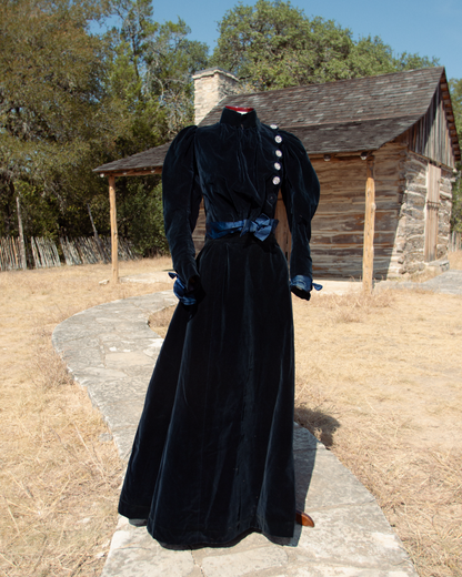 c. 1899-1900 Blue Velvet Dress