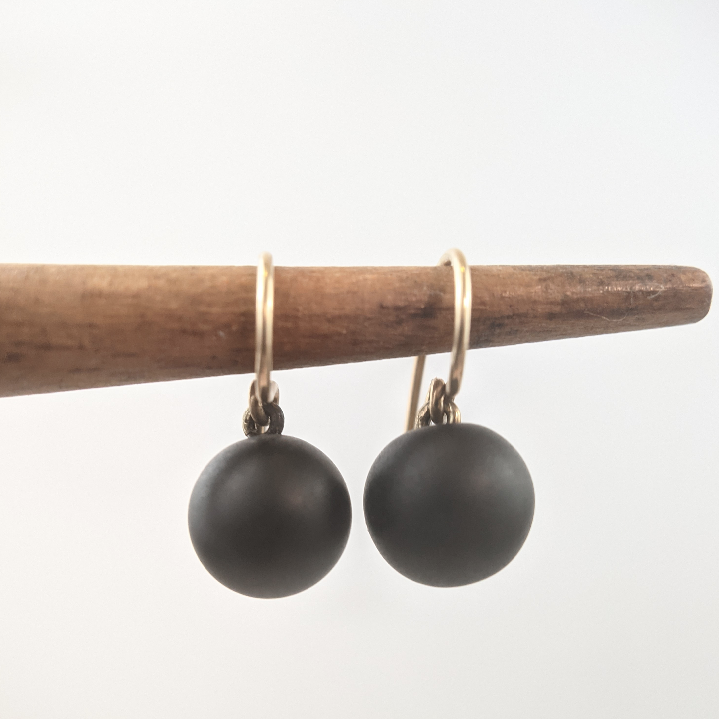 Victorian French Jet Orb Ear Drops