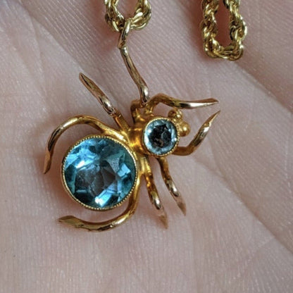 RESERVED - Antique 9k Gold Spider Pendant