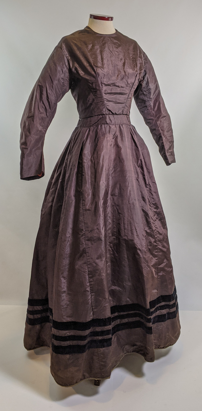 1860s Purple Silk Dress