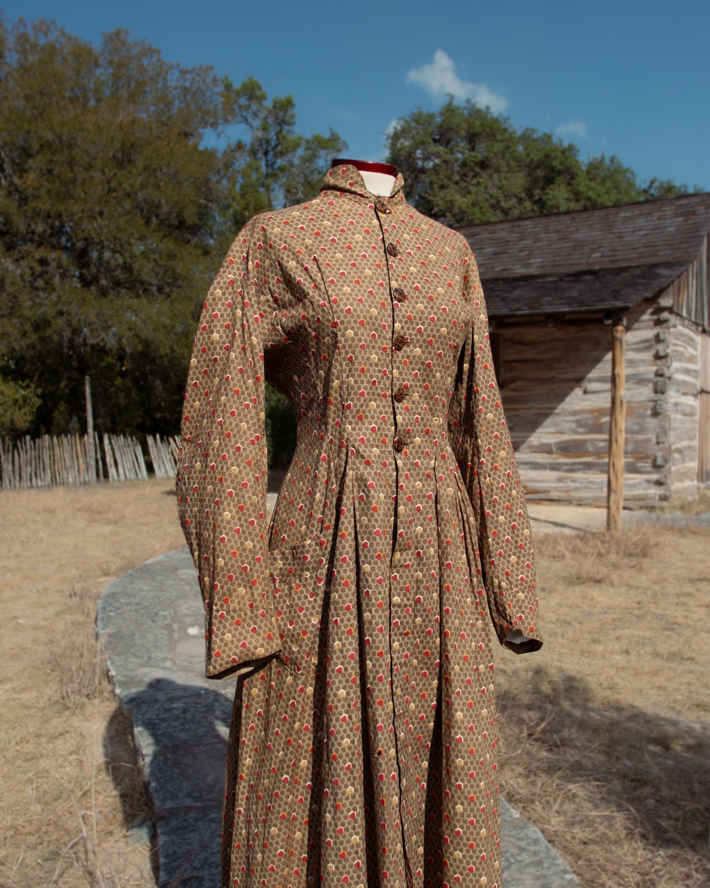 1880s Cotton Workwear Dress